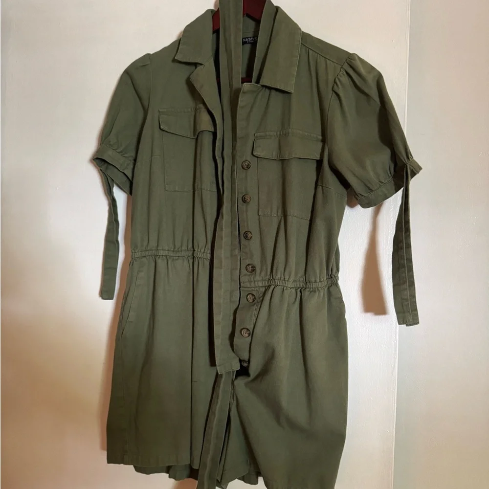 Nasty Gal Olive Utility Jumpsuit - Picture 2 of 7